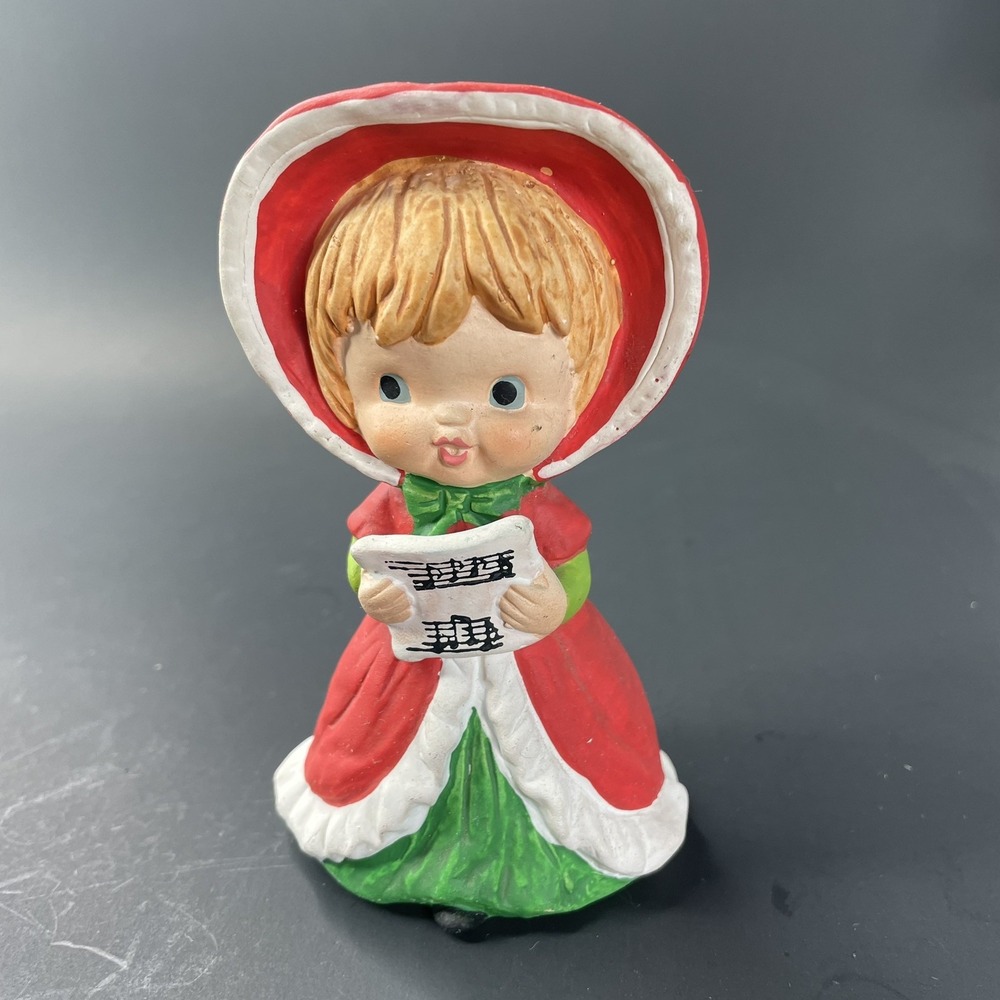 Vtg Frankel Christmas‎ Singing Girl Holding Music Christmas Caroling Figurine